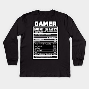 Gamer Nutrition Facts Funny Kids Long Sleeve T-Shirt